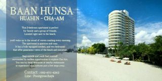 Cha-am/Huahin 2-bedroom fully-furnished beachfront apartment for rent